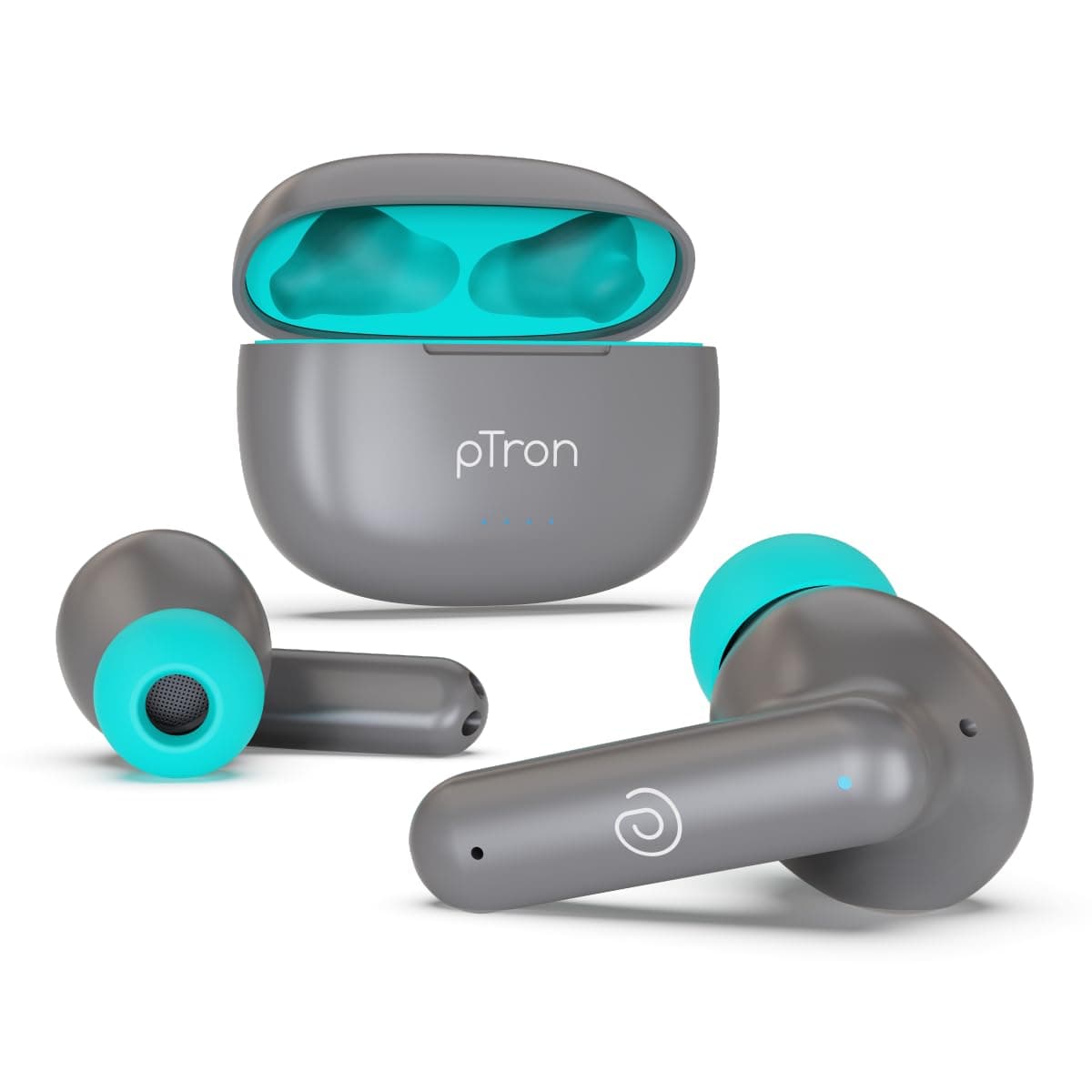 pTron Bassbuds Zen In-Ear TWS Earbuds with Quad ENC Mic, 50Hrs Playtime, Low Latency, Bluetooth 5.3 Wireless Headphones, Deep Bass,Touch Control,Type-...
