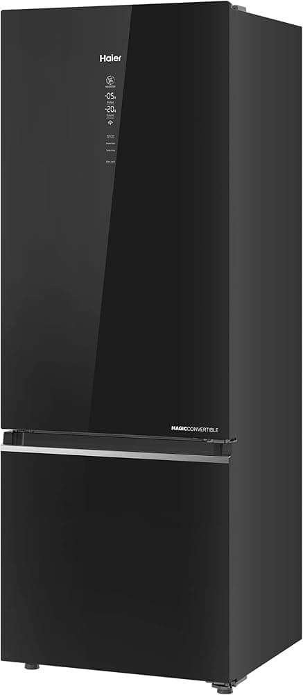 Haier Magic Convertible 376 Litres 3 Star Frost Free Triple Inverter Double Door Refrigerator (HRB-3964PKG-E, Black)