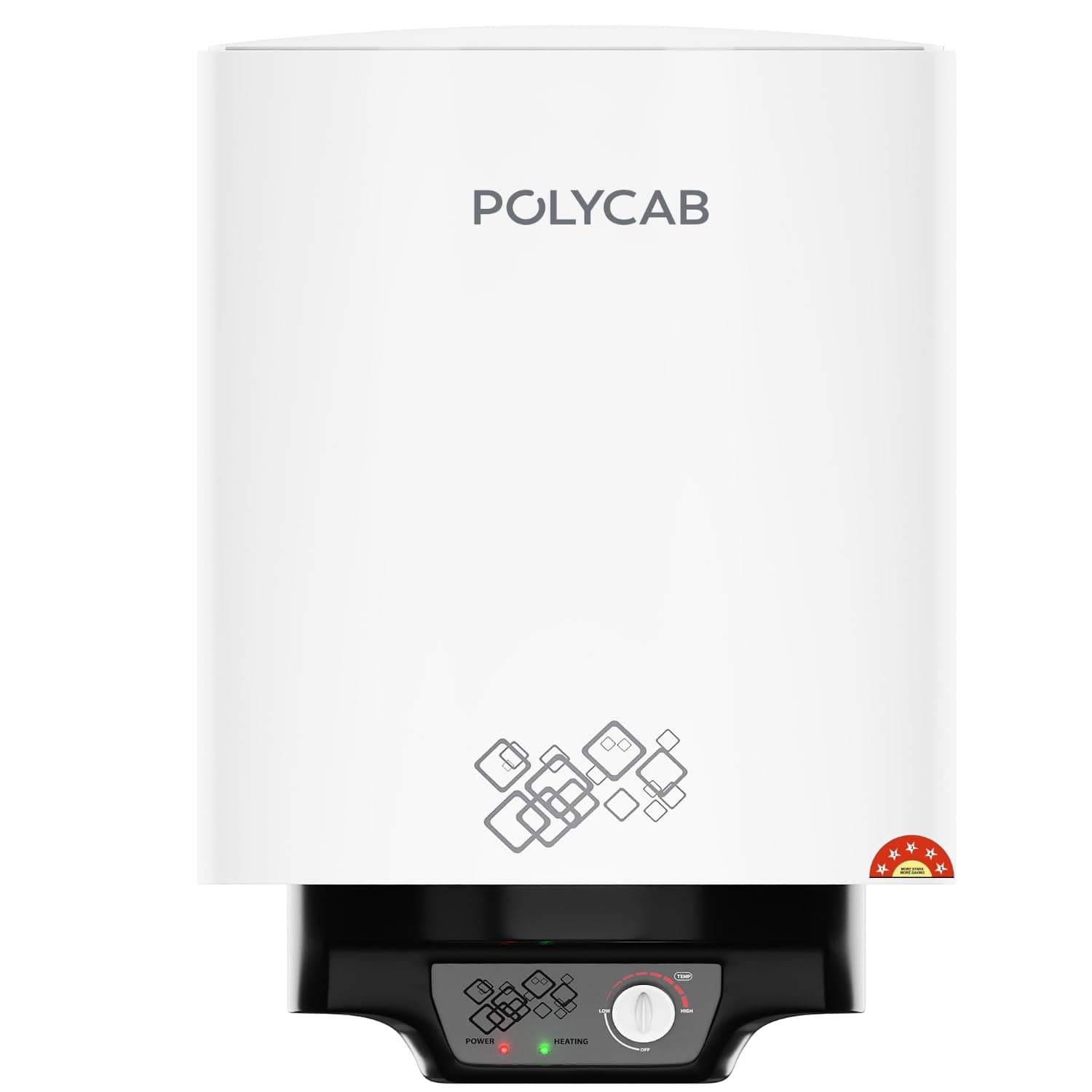 Polycab Celestia 10 Ltr 2 KW 5 Star Rating Storage Water Heater with Metal Body (White Black)