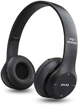 GKA P-47 Wireless Headphones Bluetooth 5.0 Over Ear Headphones Foldable Headset with Built-in Mic Lightweight Headset with Memory Card Support Black