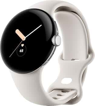 Pixel Watch - Android Smartwatch with Activity Tracking - Heart Rate Tracking - Polished Silver Stainless Steel case with Chalk Active Band