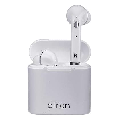 (Renewed) PTron Bassbuds Lite Bluetooth Truly Wireless In Ear Earbuds with Mic (White) In-Ear