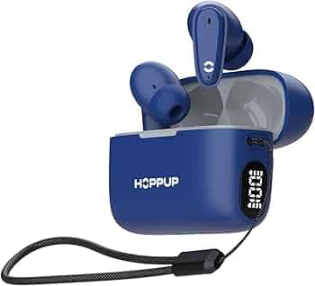 HOPPUP AirDoze D505 TWS Earbuds with 50H Playtime,Rage Mode,AI ENC,Type-C Fast Charging Bluetooth Headset Blue