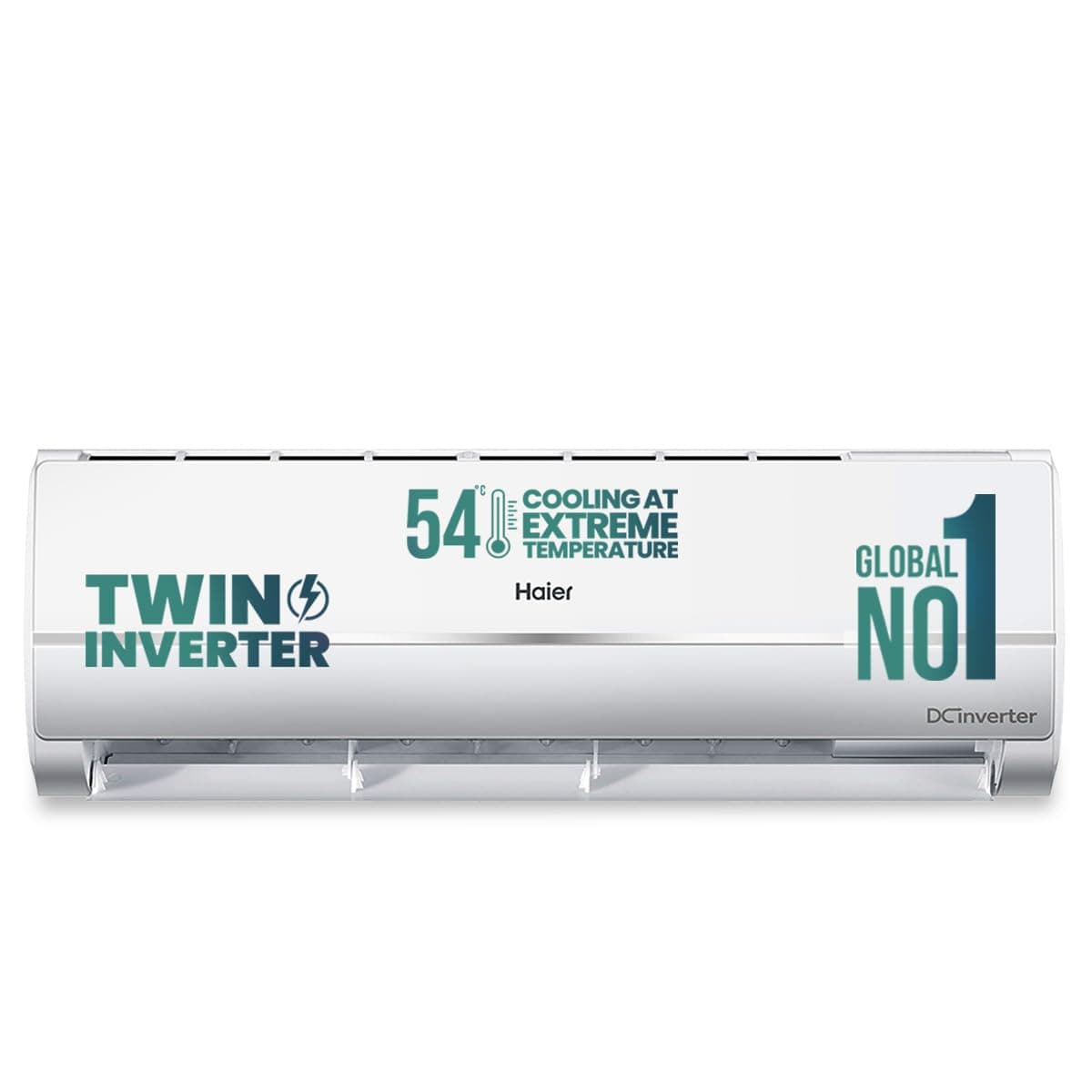Haier 1.5 Ton 3 Star Twin Inverter Split AC (Copper, 5 in 1 Convertible, Anti Bacterial Filter, Cools at 54C Temp, Long Air Throw - HSU17V-TMS3BN-INV,...
