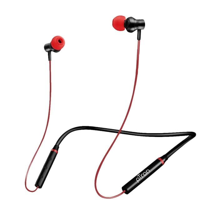 (Renewed) pTron Tangent Beats Magnetic in-Ear Wireless Bluetooth Headphones with Mic - (Black & Red) In-Ear