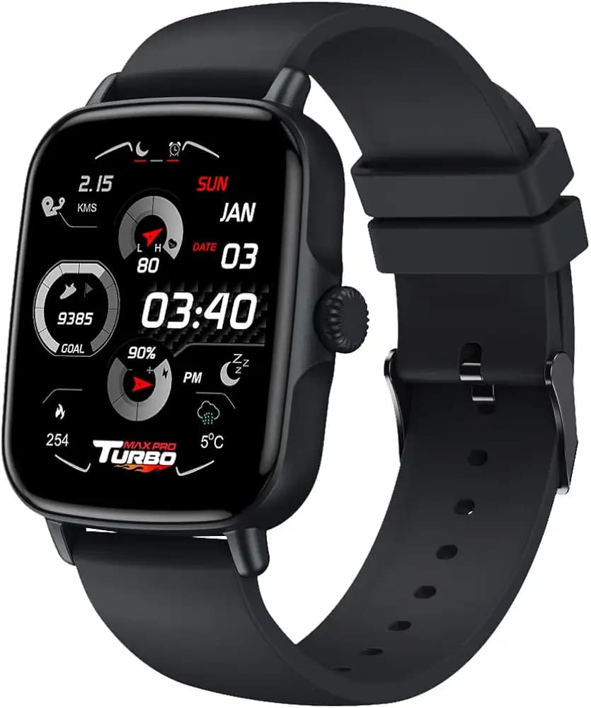 Maxima Max Pro Turbo Bluetooth Calling Smartwatch with 1.69" Full Touch HD Display, Active Crown, AI Voice Assistant, 12 Sports Mode, SpO2, Heart Rate and Sleep Monitoring