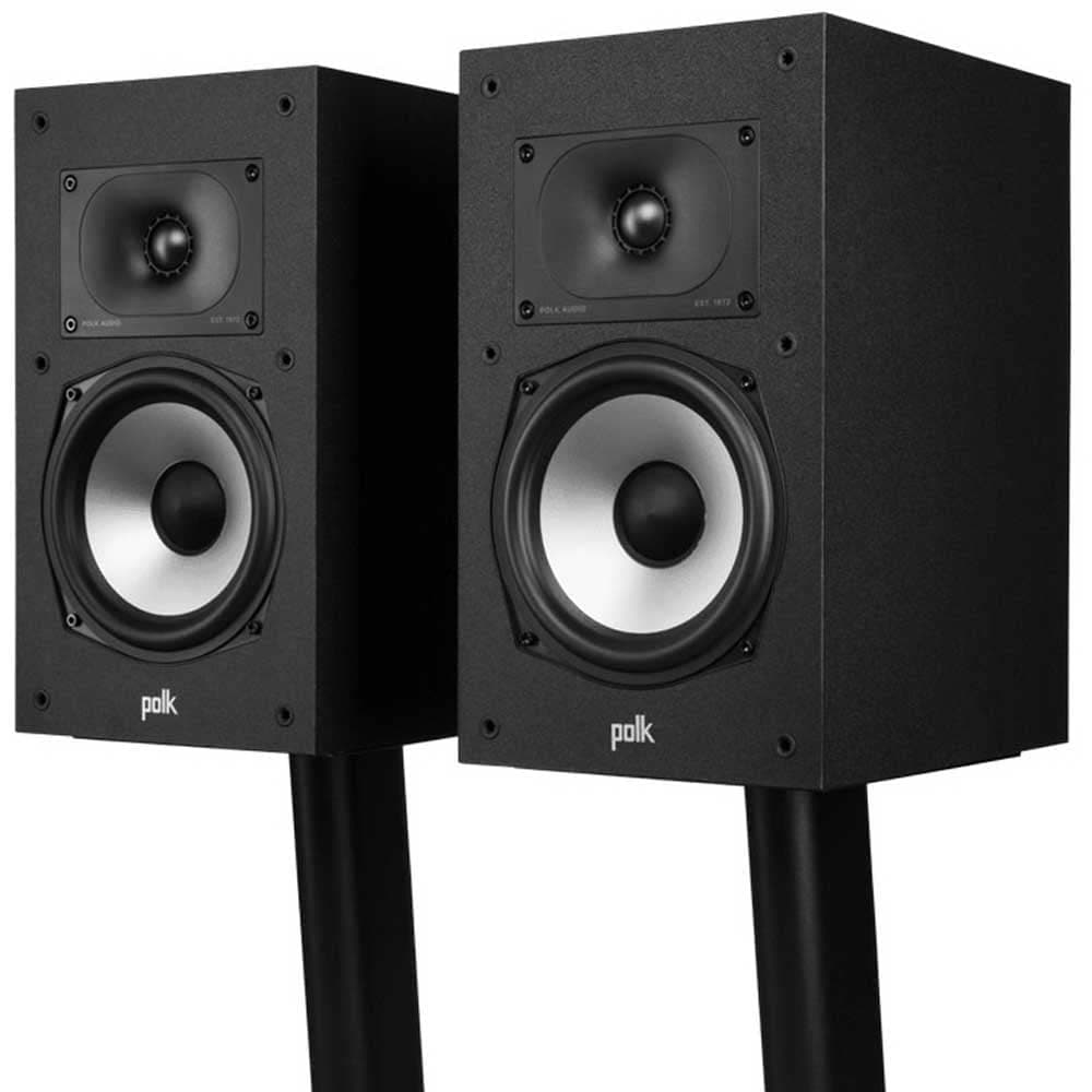 Polk Monitor XT20 Pair of Bookshelf or Surround Speakers - Hi-Res Audio Certified, Dolby Atmos & DTS:X Compatible, 1" Terylene Tweeter & 6.5" Dynamically Balanced Woofer, Midnight Black