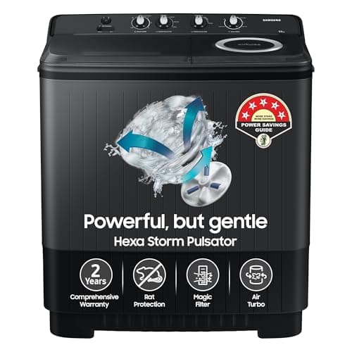 Samsung 9.5 Kg 5 Star Semi Automatic Top Loading Washing Machine (WT95A4260GD/TL,Dark Gray)