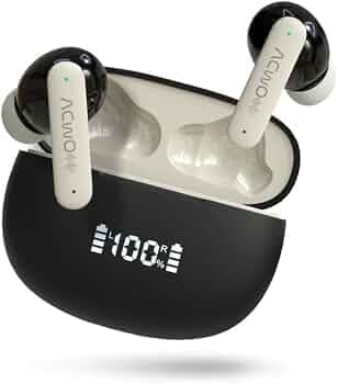 ACwO DwOTS 323 in-Ear Earbuds with 48 HRS Playback, BasSBooMX Real Driver Sound with Dual EQ Modes, Quad Mics ENC Technology, Low Latency,HYPERBOOST C...