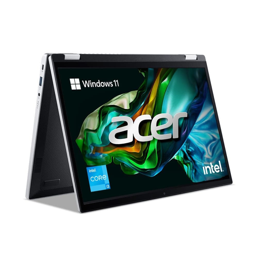 Acer Aspire 3 Spin 14 Intel Core i3 N305 Laptop (Windows 11 Home/8 GB/512 GB/AES Pen Solution/MSO) A3SP14-31PT, Multi-Touch WUXGA Display, 1.54 KG, Ob...