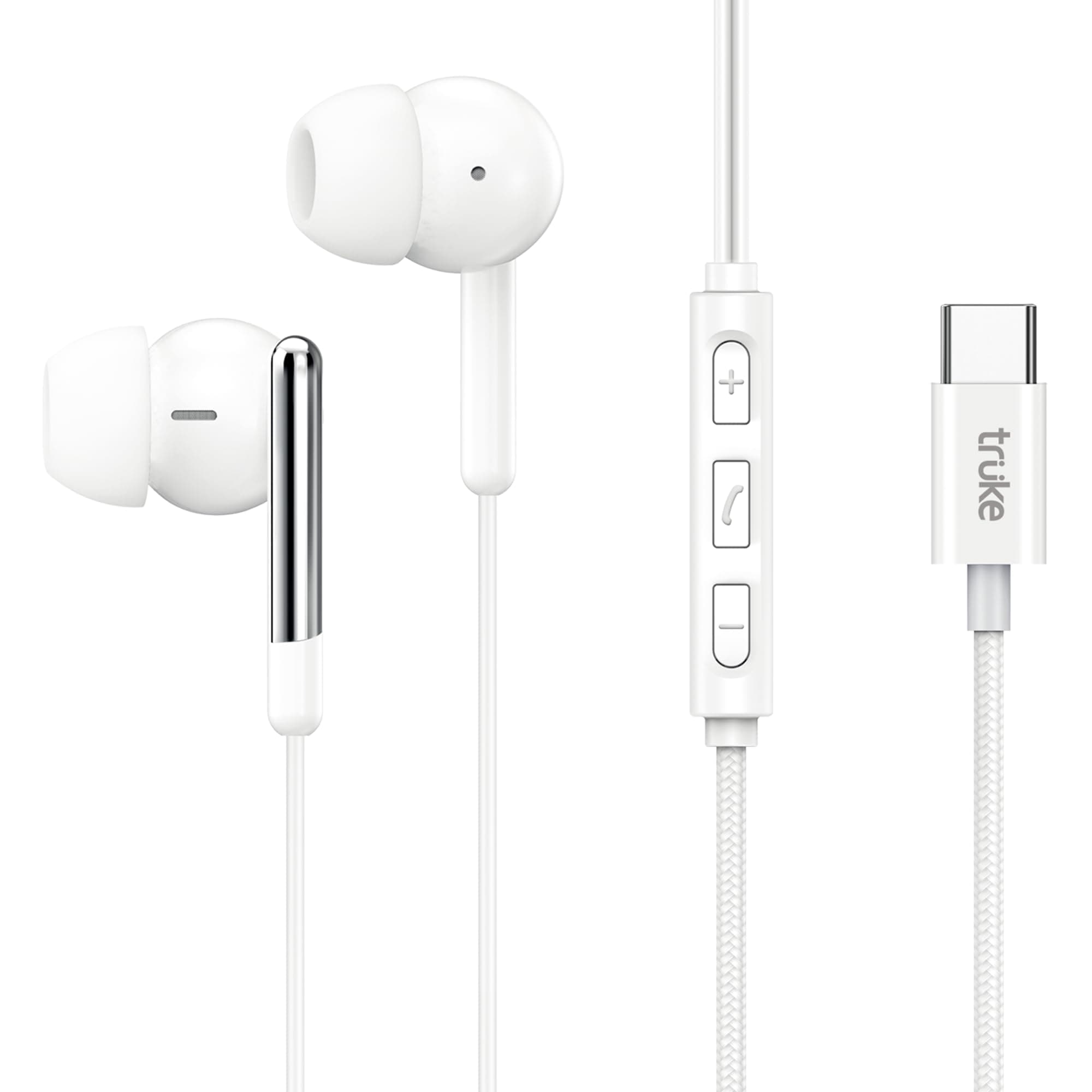 truke Bass H1 Premium in-Ear Type-C Wired Earphones w/ 13mm Titanium Drivers, Rich Deep Bass, Smart in-Line Controls for Music & Calls, Built-in HD Mi...