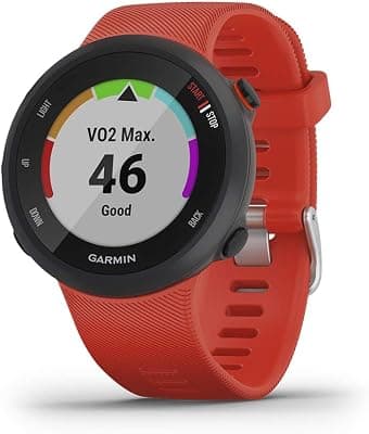 Garmin Forerunner 45, 42mm Easy-to-use GPS Running Watch with Coach Free Training Plan Support, Red