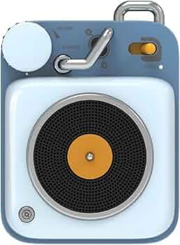 Muzen Mini Blue Bluetooth Speaker, Button Portable Vintage Small Cute Wireless Metal Speaker, Rechargeable High Definition Loud Volume Audio Speaker w...