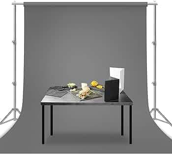 HIFFIN 8X14 Ft, Grey Professional Backdrop for Background Photography Background Stand for Photo Light Studio Accurate Size
