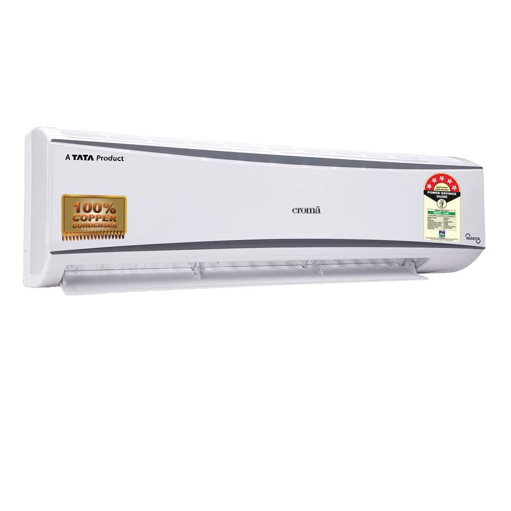 Croma 1 Ton 5 Star Split Inverter AC (Copper, CRAC7704, White) with Free Installation