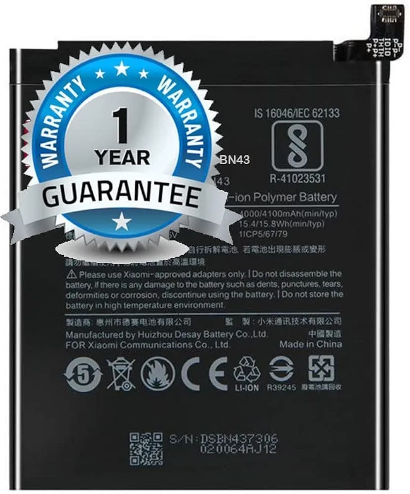 Ininsight Solutions BN43 Battery for Xiaomi Redmi Note 4 (4100 mAh) - 1 Year Warranty