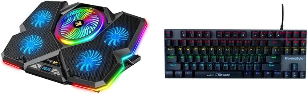 Cosmic Byte Cyclone RGB Laptop Cooling Pad with 5 Fan, Adjus… | Price ...