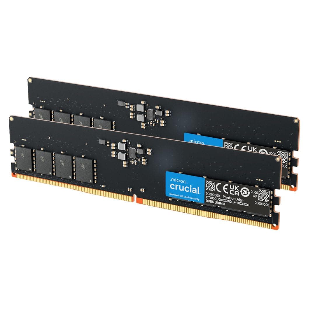 Crucial RAM 32GB Kit (2x16GB) DDR5 4800MHz CL40 Desktop Memory CT2K16G48C40U5