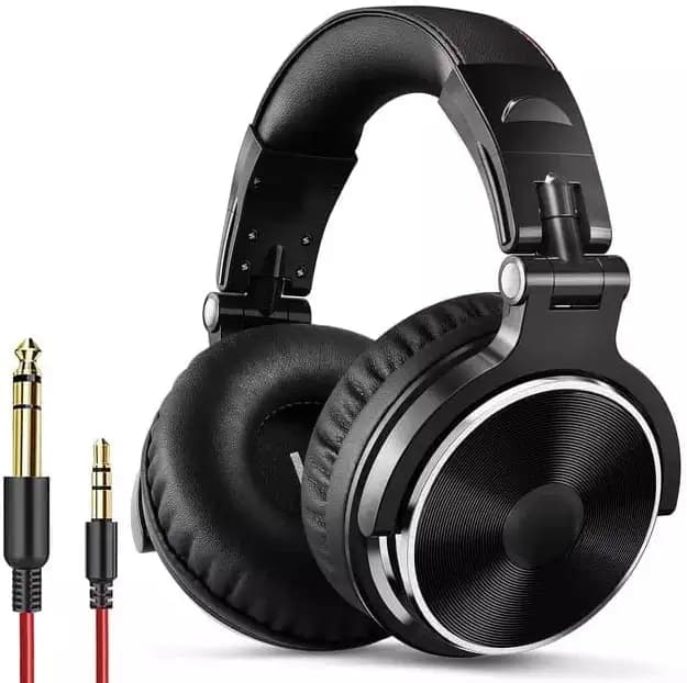 kh DJ Stereo Headphone Wired Over Ear Headphones Studio Monitor & Mixing DJ Stereo Headsets 1/4 to 3.5mm Audio Jack for AMP Computer Recording Phone Piano Guitar Laptop