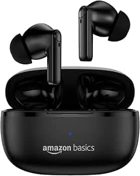 Amazon Basics True Wireless in-Ear Earbuds with Mic, 10MM Dual Drivers, Touch Control, IPX5 Sweat & Water Resistant, Bluetooth 5.1, Up to 50 Hours Pla...