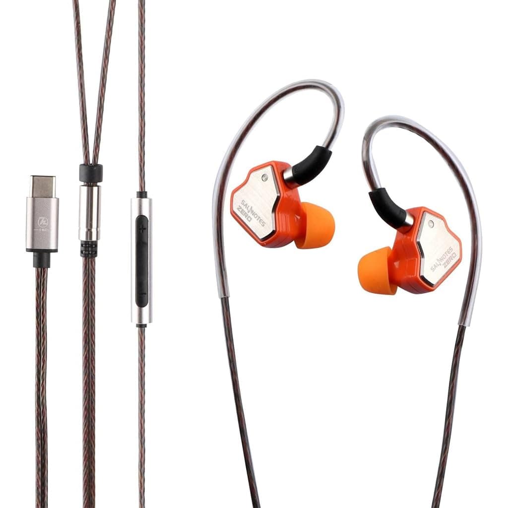 7HZ Salnotes Zero in Ear Monitor Wired Earphone with Mic, 10mm Dynamic Driver, Metal Composite Diaphragm, Noise Isolation, IEM with Detachable Oxygen ...