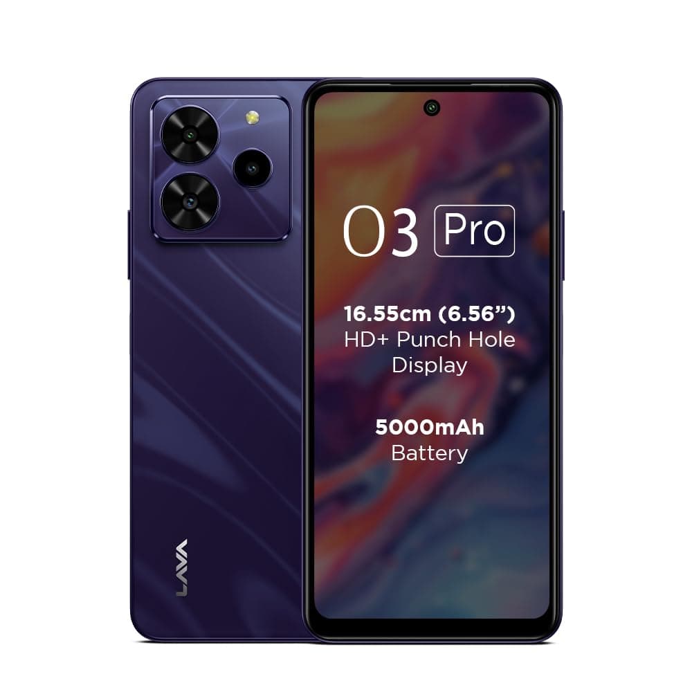Lava O3 Pro (Glossy Purple, 4 GB RAM, 128 GB Storage)| Bigger 6.56" HD+ Display | 50 MP AI Triple Rear Camera | 8 MP Front Camera| 5000 mAh Battery | ...