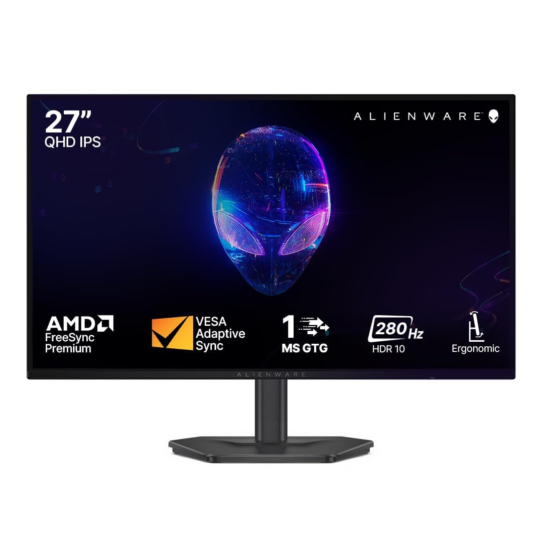 Alienware AW2726DL 27 Inch QHD Gaming Monitor, 280Hz Refresh Rate, 1ms Response, AMD FreeSync Premium VESA AdaptiveSync Compatible, HDR10, IPS Display...