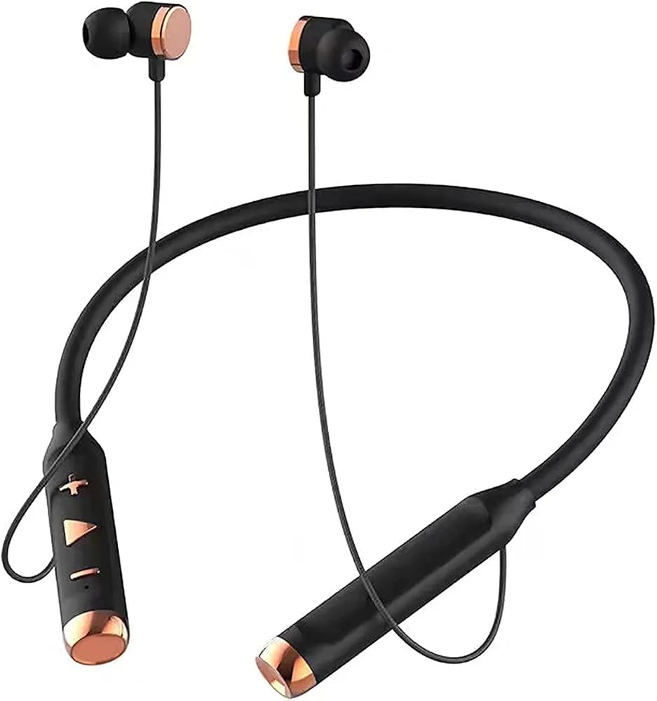 Wireless Neckband for OnePlus 6 Bluetooth Headphone with Mic Noise Isolating Stereo Sweatproof Professional Bluetooth 5.1 Hi-Fi Gaming Sound Hands-Free Calling H17 ZBH6 - 60 Hour Genuine Playtime, Black