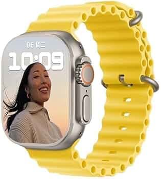 Demaco Ultra Seris 8 Smart Watch Men Two Watch NFC Door Unlock Smartwatch Bluetooth Call Wireless Charge Fitness Bracelet (Ultra T-800 Yellow)
