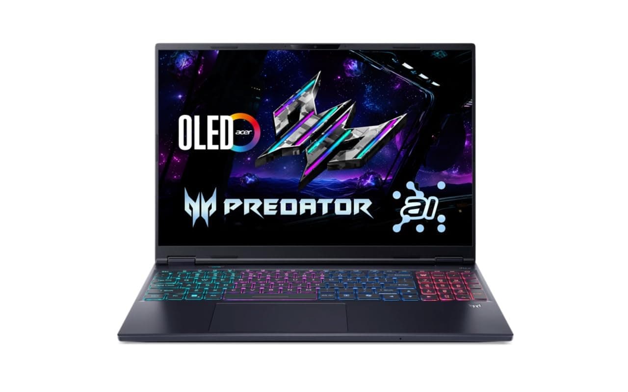 acer Predator Helios Neo 16S AI, Intel Ultra 9 Processor 275HX,RTX 5070-8 GB GDDR7,16 GB/1 TB, WQXGA OLED, 16.0"/40.64 cm, 240Hz,Win 11 Home, Abyssal Black,2.3 kg,PHN16S-71, RGB KB,Gaming Laptop
