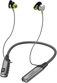 Promate Blend Bluetooth Neckband Earphones, High-Fidelity Sweat-Proof in-Ear Neckband Earphones with Smart LCD Screen, TF Card Slot, Hall Switch Senso...