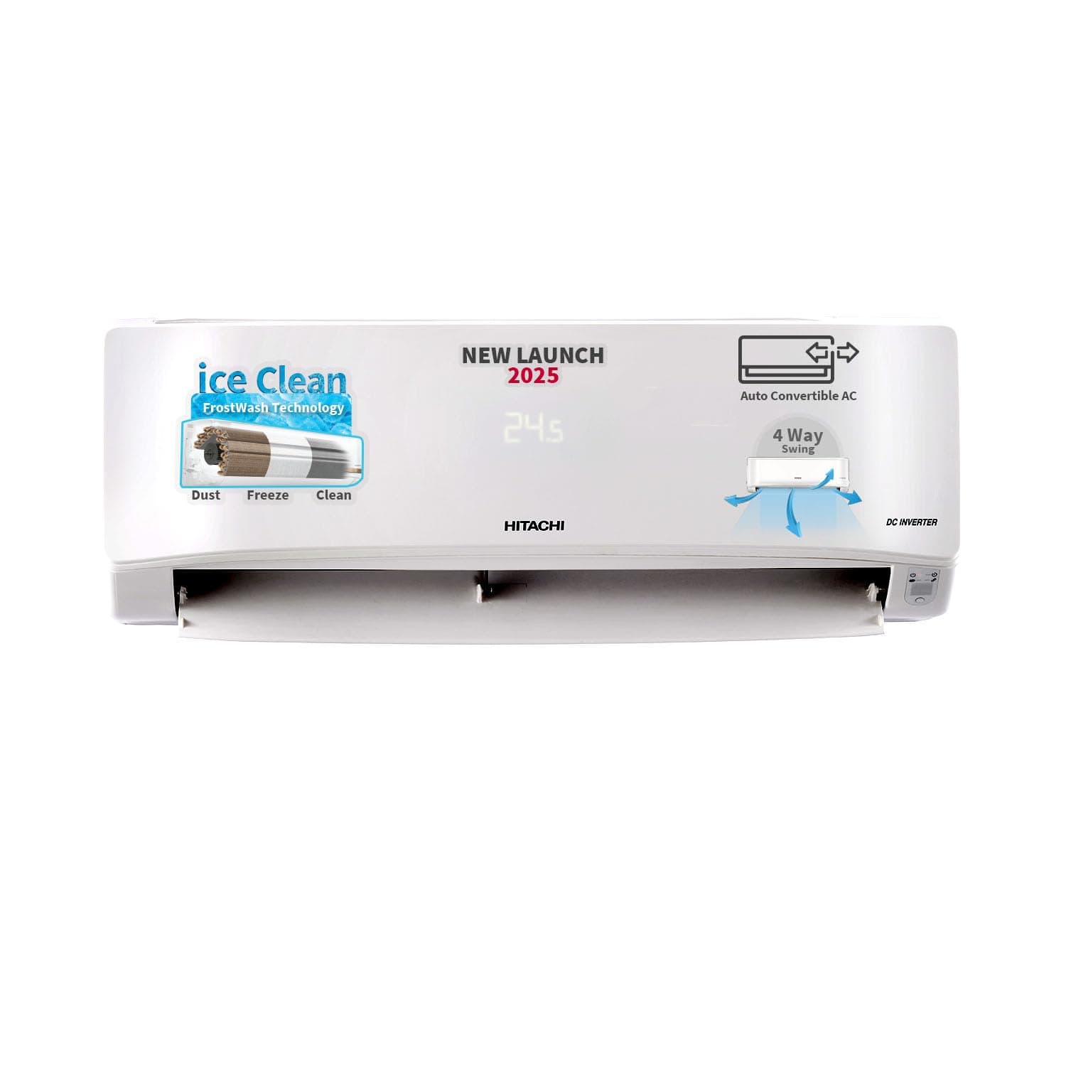 Hitachi 1 Ton Class 5 Star, 4-Way Swing, ice Clean, Xpandable+, Inverter Split AC (100% Copper, Dust Filter, 2025 Model - 5400STXL RAS.G512PCBIBT, Whi...