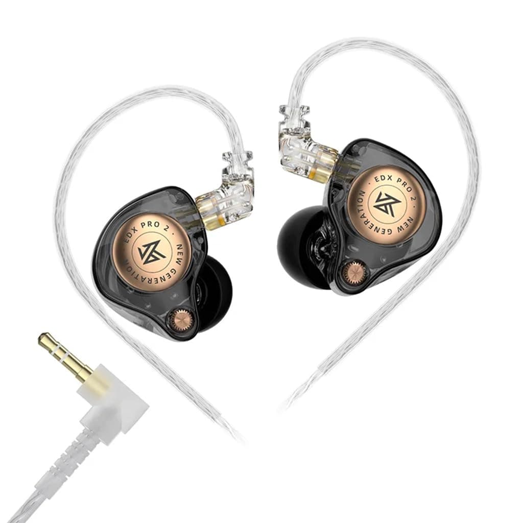 KZ EDX Pro 2 in-Ear Monitor IEM Earphones with 10mm Dynamic Driver, Balanced Sound, Detachable Silver-Plated Cable with 3.5mm Plug, Metallic Faceplate...