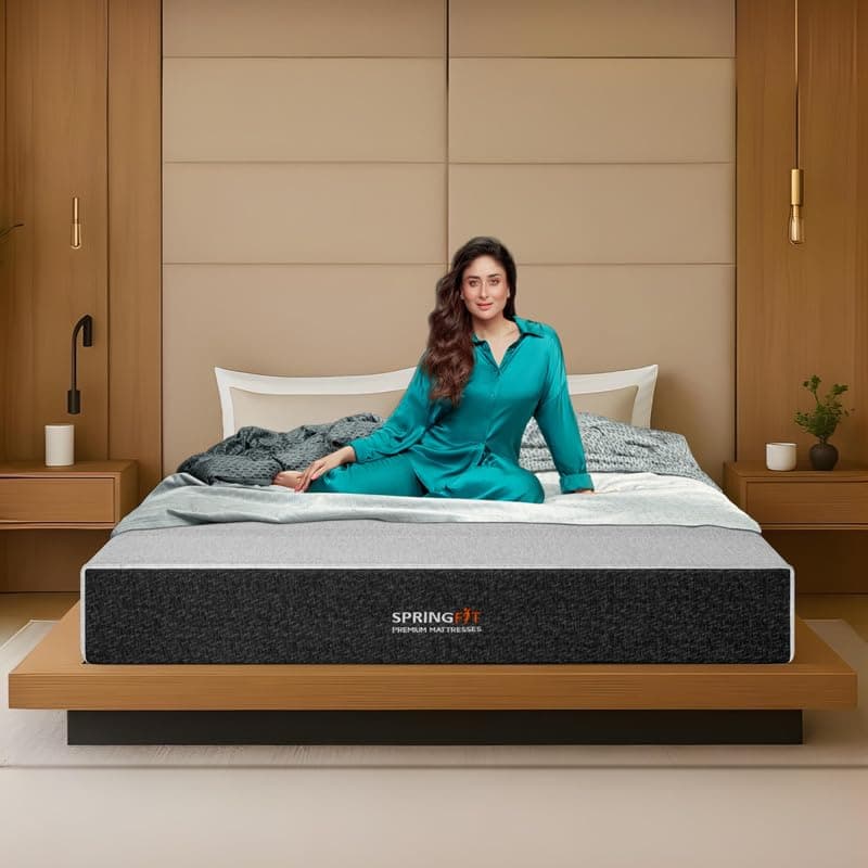 Springfit ZBox Orthopedic Mattress with Aero Sleep Memory Foam + HR Comfort Foam | 8 Inches Double Size Mattress(72x48x8) | HR Support Foam | Breathab...