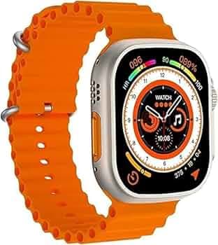 Dev mobile T800 Ultra Smart Watch 1.99 inch Infinite Display,Bluetooth Calling,Heart Rate Tracking, Multiple Sports Features (Orange)