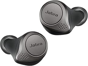 Jabra Elite 75t True Wireless Active Noise Cancelling (ANC) Bluetooth Earbuds, Long Battery Life for Calls & Music, Voice Assistant Enabled, Titanium 