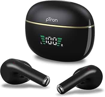 pTron Bassbuds Perl in-Ear TWS Earbuds, TruTalk AI-ENC Calls, Immersive Sound, 28H Playtime, Music/Game Modes, Bluetooth 5.3 Wireless Headphones, Pinc...