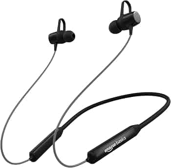 (Refurbished) Amazon Basics in-Ear Bluetooth 5.0 Wireless Neckband with Mic, 10mm Drivers Magnetic Earbuds, Voice Assistant, Dual Pairing and IPX4 Wat...