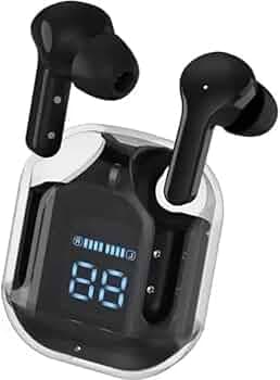 VE GADGETS Ultra Pods Pro Air31 Wireless TWS Earbuds Charging Case Case Noise Cancelling BT 5.3 Low Latency Earphone Transparent RF Type C (Black)