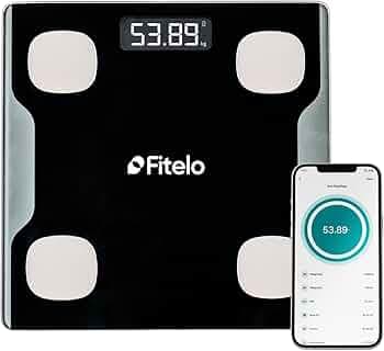Fitelo Bluetooth Smart Scale, BMI Weight Machine for Body Weight with 13 Essential Body Parameters, Sync with Mobile App, 1 Yr Warranty