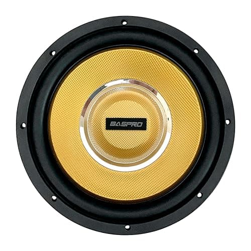 SW-1205 (Golden) 12 inch Double Magnet Subwoofer Driver with 2400W MAX Power & 4 ohm Golden- Silver Designish PP Cone Suitable for Automotive Audio, H...