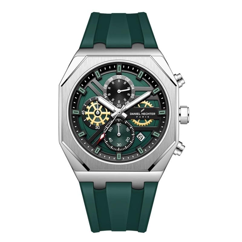 Daniel Hechter Paris Orsay Collection Multifunctional Watch for Men with Octagone Dial and Silicon Strap-DHM1007