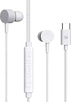 (Refurbished) Zebronics Zeb-Buds C2 in Ear Type C Wired Earphones with Mic, Braided 1.2 Metre Cable, Metallic Design, 10mm Drivers, in Line Mic & Volu...