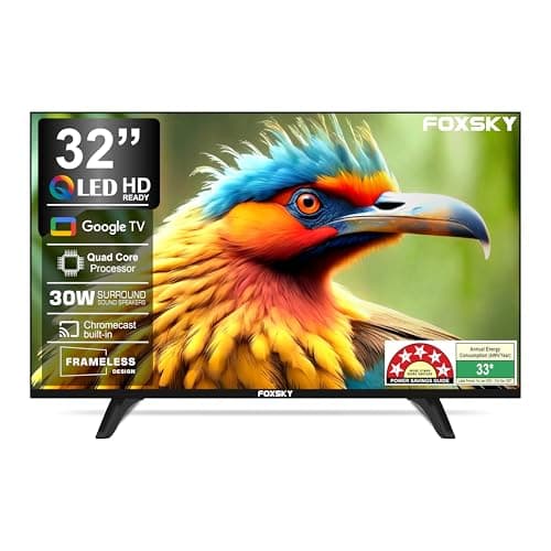 Foxsky 80 cm (32 inches) Full HD Smart LED TV 32FS-VS (Black) (2021 Model) | With Voice Assistant
