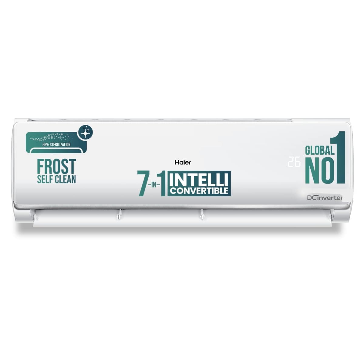 Haier 1.5 Ton 3 Star Twin Inverter Split AC (Copper, 7 in 1 Convertible, Frost Self Clean, HD Filter, Cools at 54C, Long Air Throw - HSU17VP-TQS3BN-IN...