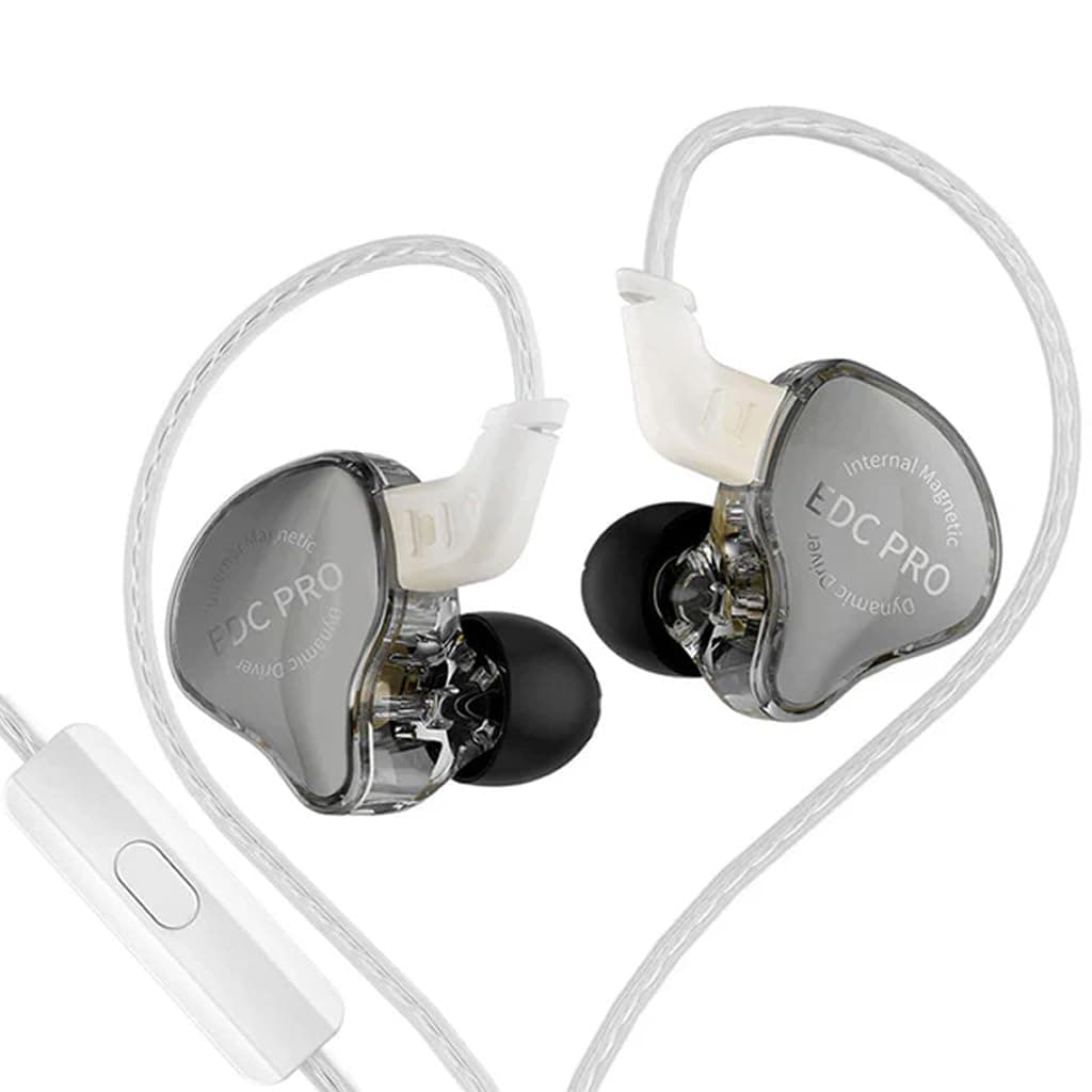 KZ EDC PRO IEM Wired Earphone, HiFi Dynamic Driver (DD) IEM, High-Functioning Silver-Plated OFC Cable, 0.75mm Detachable Cable, 3.5mm Plug for Audioph...
