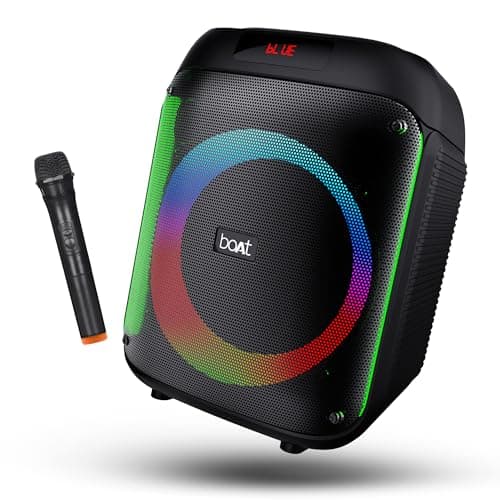 boAt Newly Launched PartyPal 220 Bluetooth Party Speaker w/ 80 W Signature Sound, RGB LEDs, Up to 6 hrs Playback, BT v5.3, AUX & USB Port, Wireless Mi...