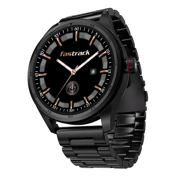 Fastrack Magnus FX1 Premium Metal Smartwatch with 1.38 UltraVU HD Display & Bright Pixel Resolution|Functional Crown|AI Voice|SingleSync BT Calling|10...