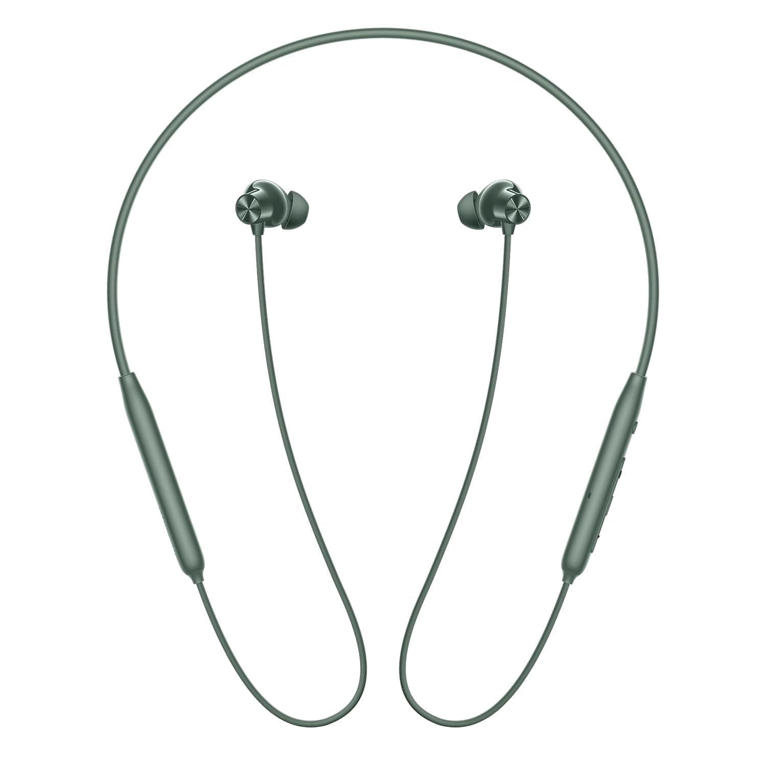 Original Earphone for OnePlus Z2 ANC Neckband Bluetooth with Powerful Drivers ANC Long Playback Time HD Audio Low Latency (Green) (Neckband Z2)