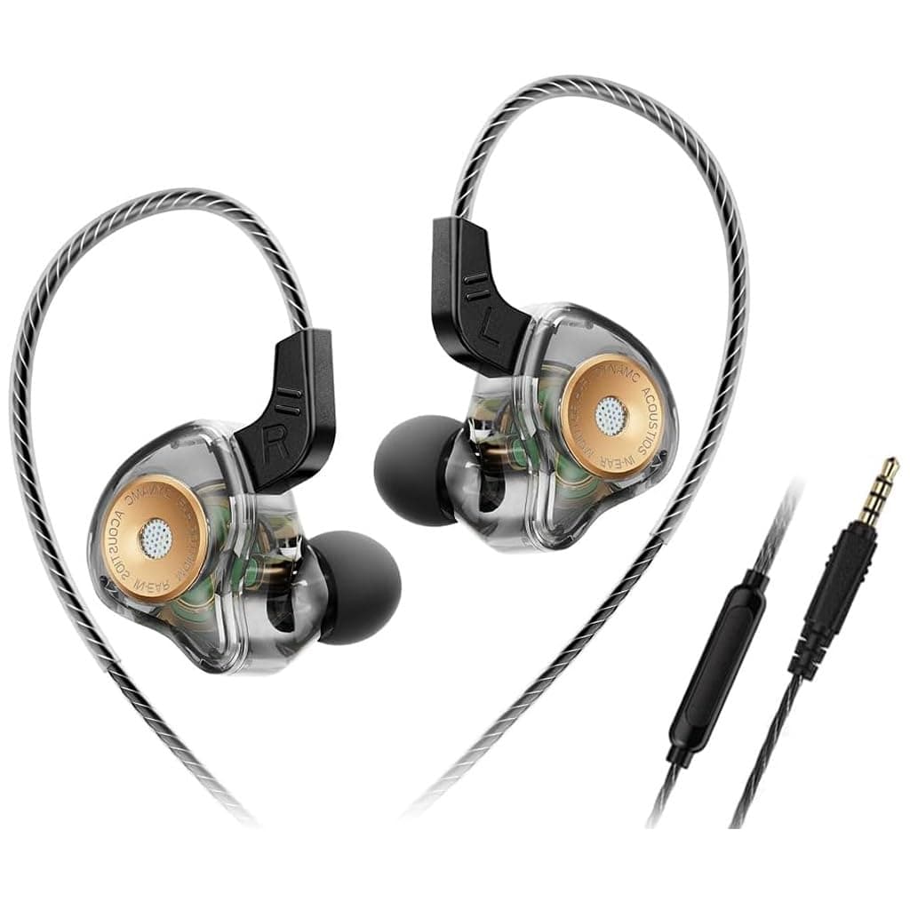 Concept Kart QKZ AK6-Ultra in-Ear Monitors - Hi-Res Certified Wired Earphones with Custom 10mm Dynamic Driver, Powerful Bass, HD Mic, 3.5mm Plug, Mult...